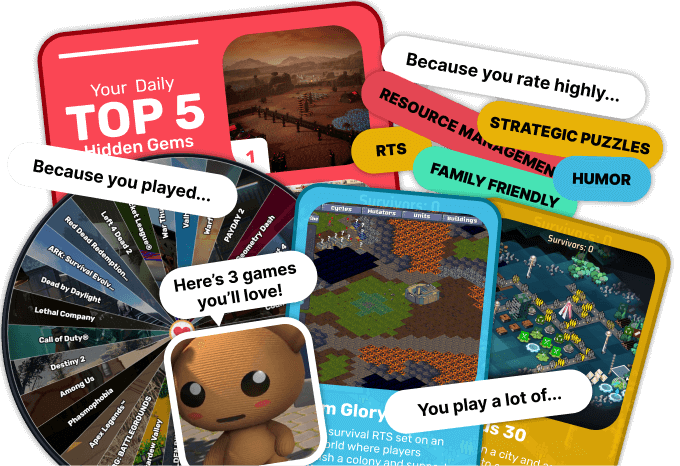 Gamer social discovery UI screenshot